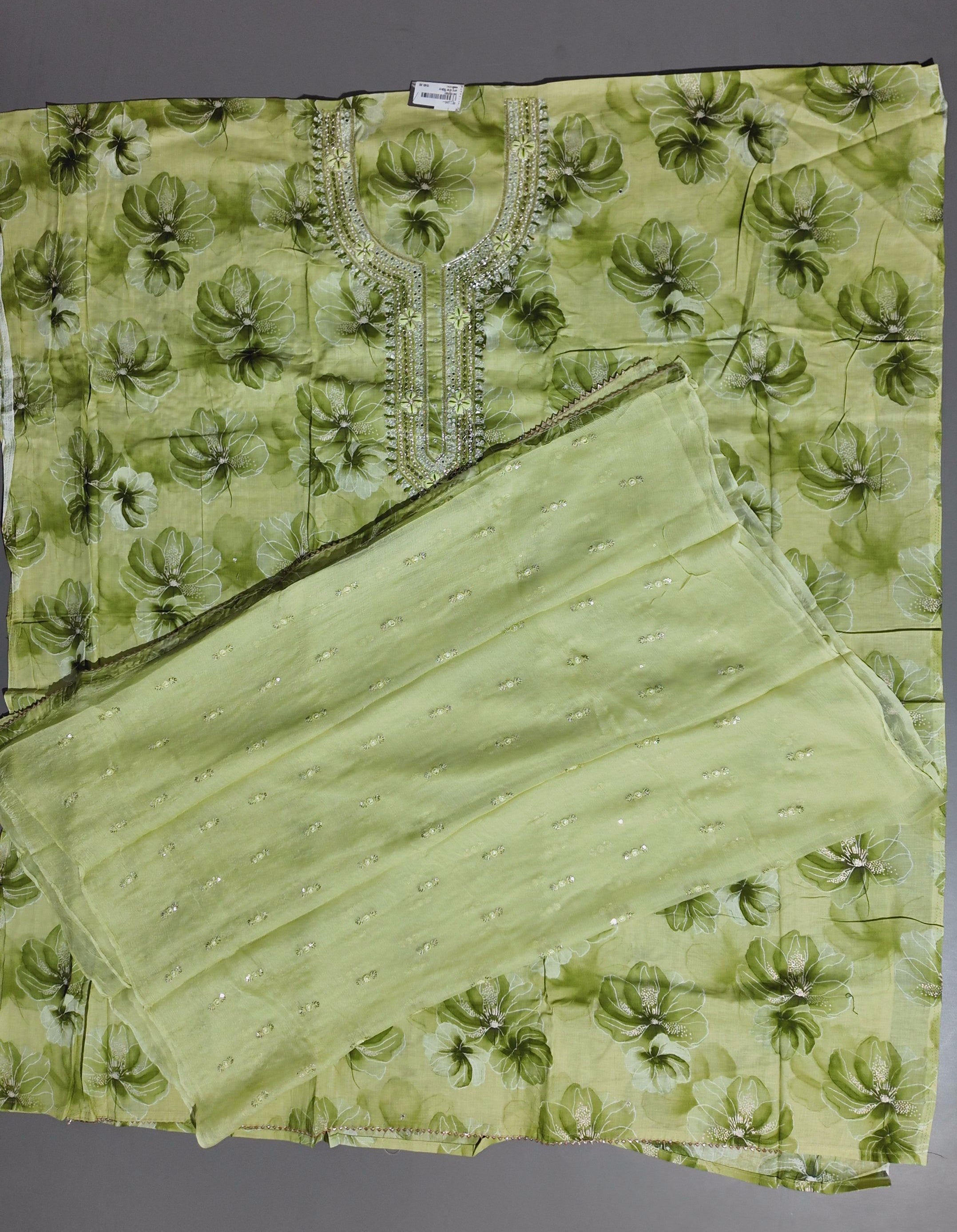 Serenity Bloom Unstitched Suit - Ethereal Green Canvas