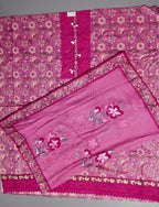 Radiant Magenta Unstitched Suit with Exquisite Lace and Beadwork