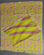 Floral Whimsy: Unstitched Vibrant Lime Suit Fabric