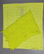 Vibrant Lime Blossom Unstitched Suit: Artisanal Craftsmanship