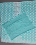 Aqua Glimpse: Enchanting Unstitched Suit for Timeless Grace