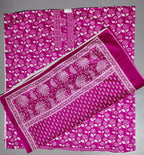 Blossom Symphony: Fuchsia Floral Unstitched Ensemble