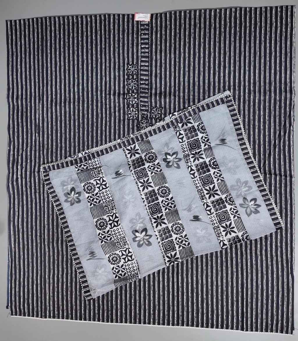 Midnight Stripes: Artisan Black & White Unstitched Suit