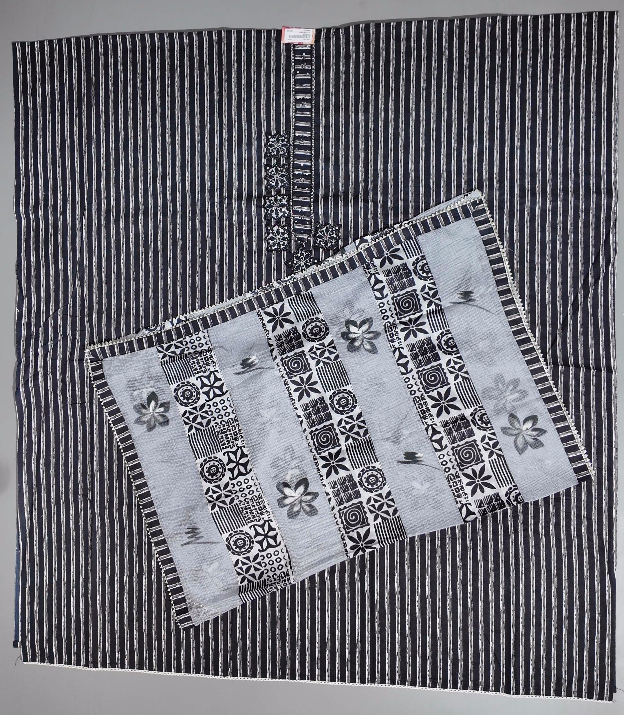 Midnight Stripes: Artisan Black & White Unstitched Suit