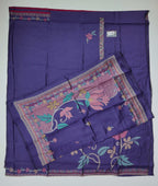 Exquisite Floral Magic Unstitched Suit - Deep Indigo Delight