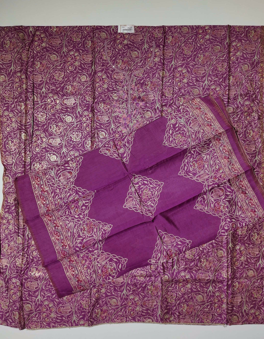 Mesmerizing Magenta: Artisan Embroidered Unstitched Suit