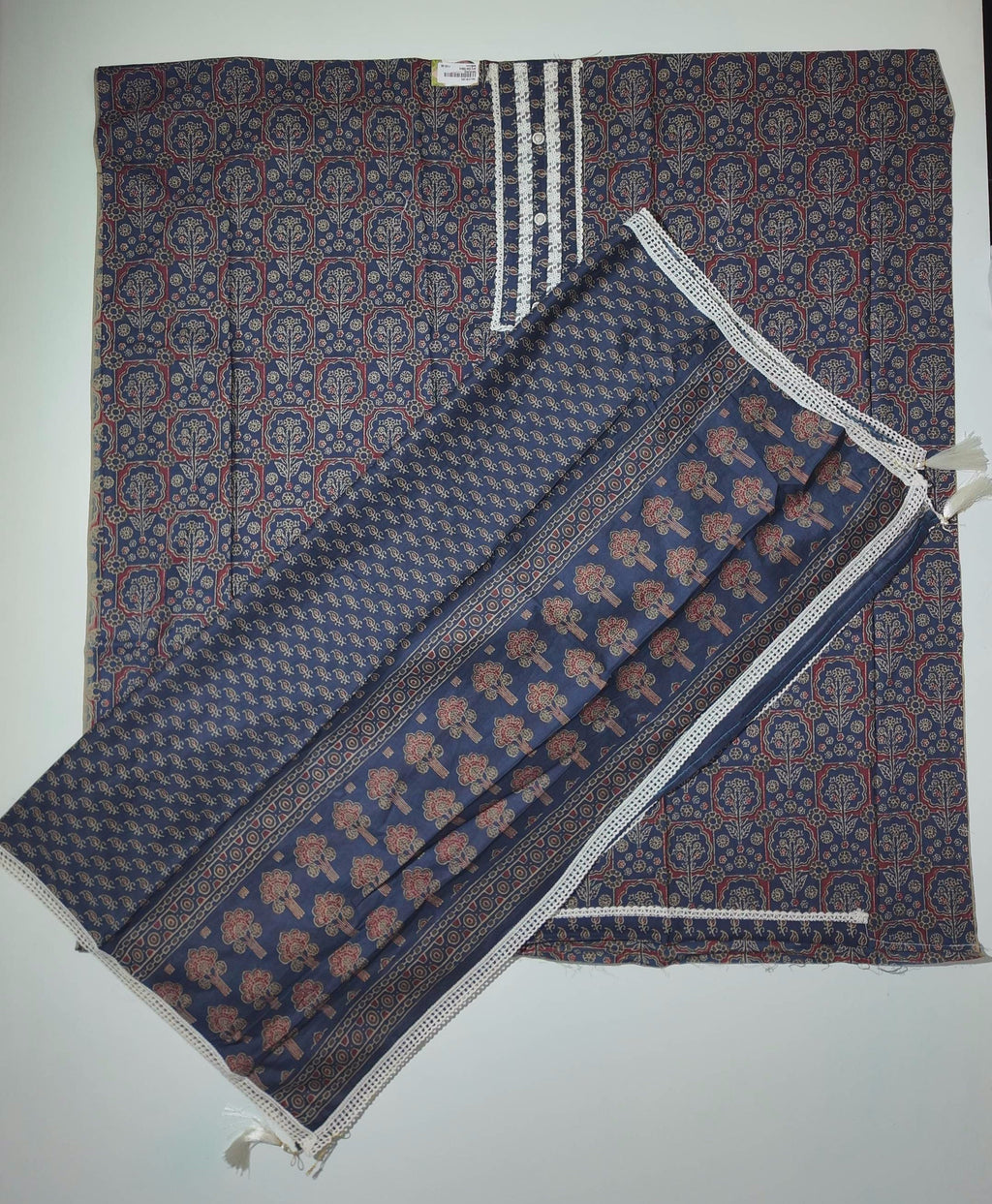 Midnight Blossom Unstitched Suit with Intricate Embroidery
