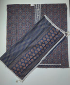Midnight Blossom Unstitched Suit with Intricate Embroidery