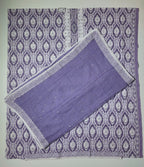 Artisan Lavender Elegance: Intricate Lace Unstitched Suit