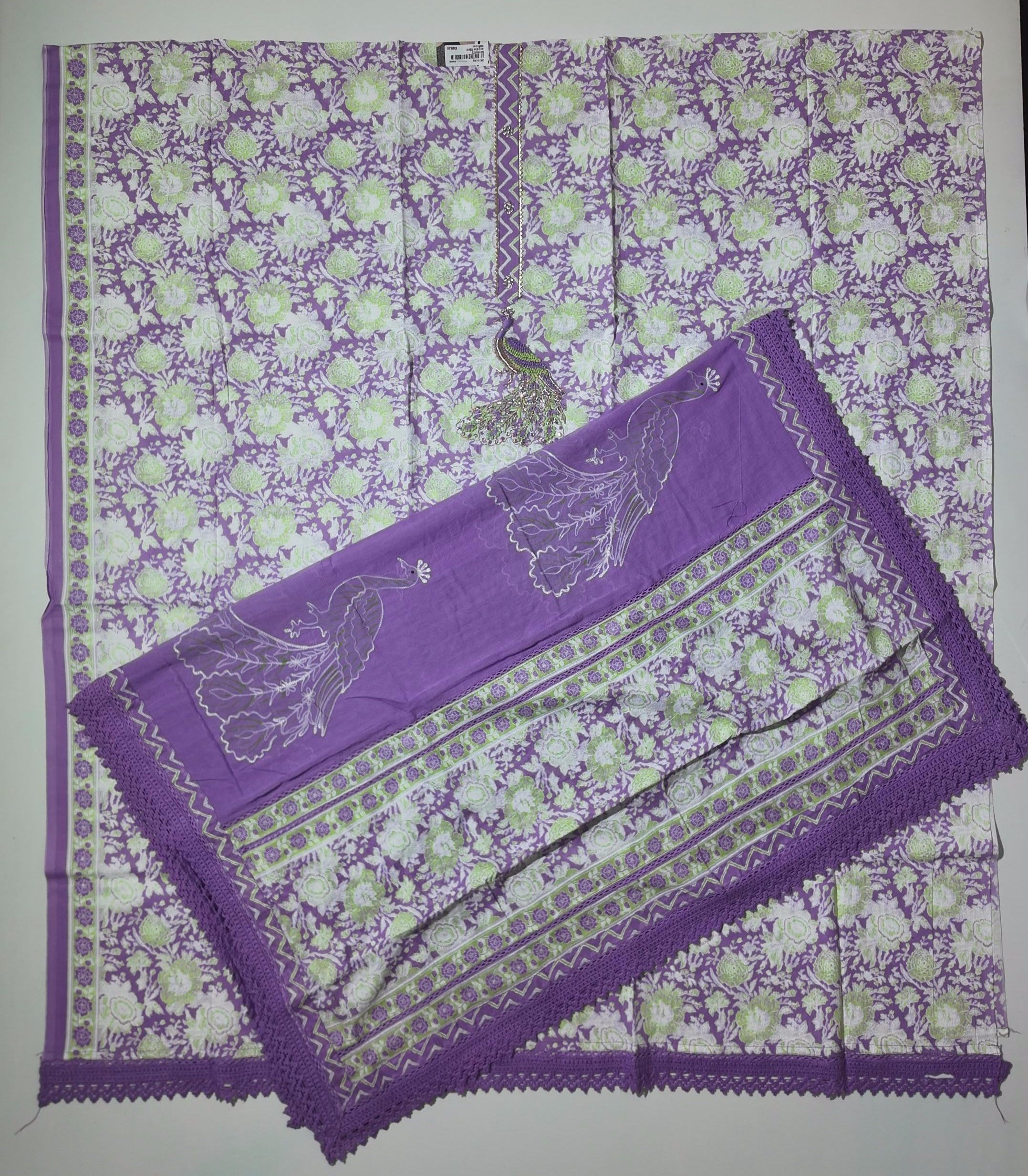 Floral Harmony: Unstitched Suit for Festive Grandeur",