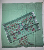 Peacock Elegance Unstitched Suit in Verdant Tones