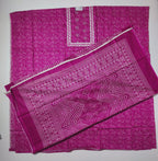 Vibrant Fuchsia Unstitched Suit with Intricate Embroidery