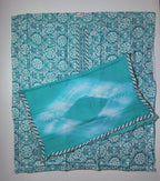 Timeless Azure Delight: Handcrafted Unstitched Perfection