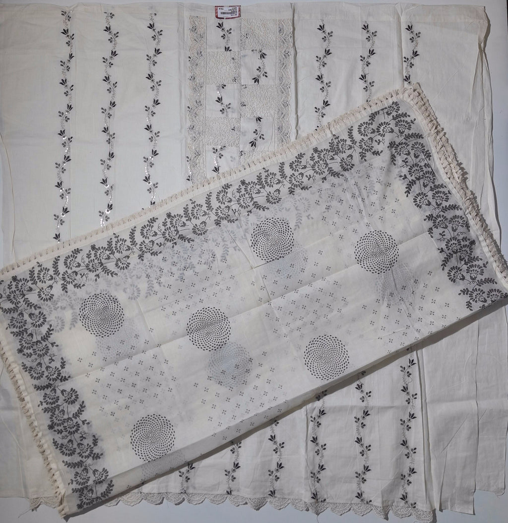 Timeless Handcrafted Unstitched Suit with Intricate Embroidery