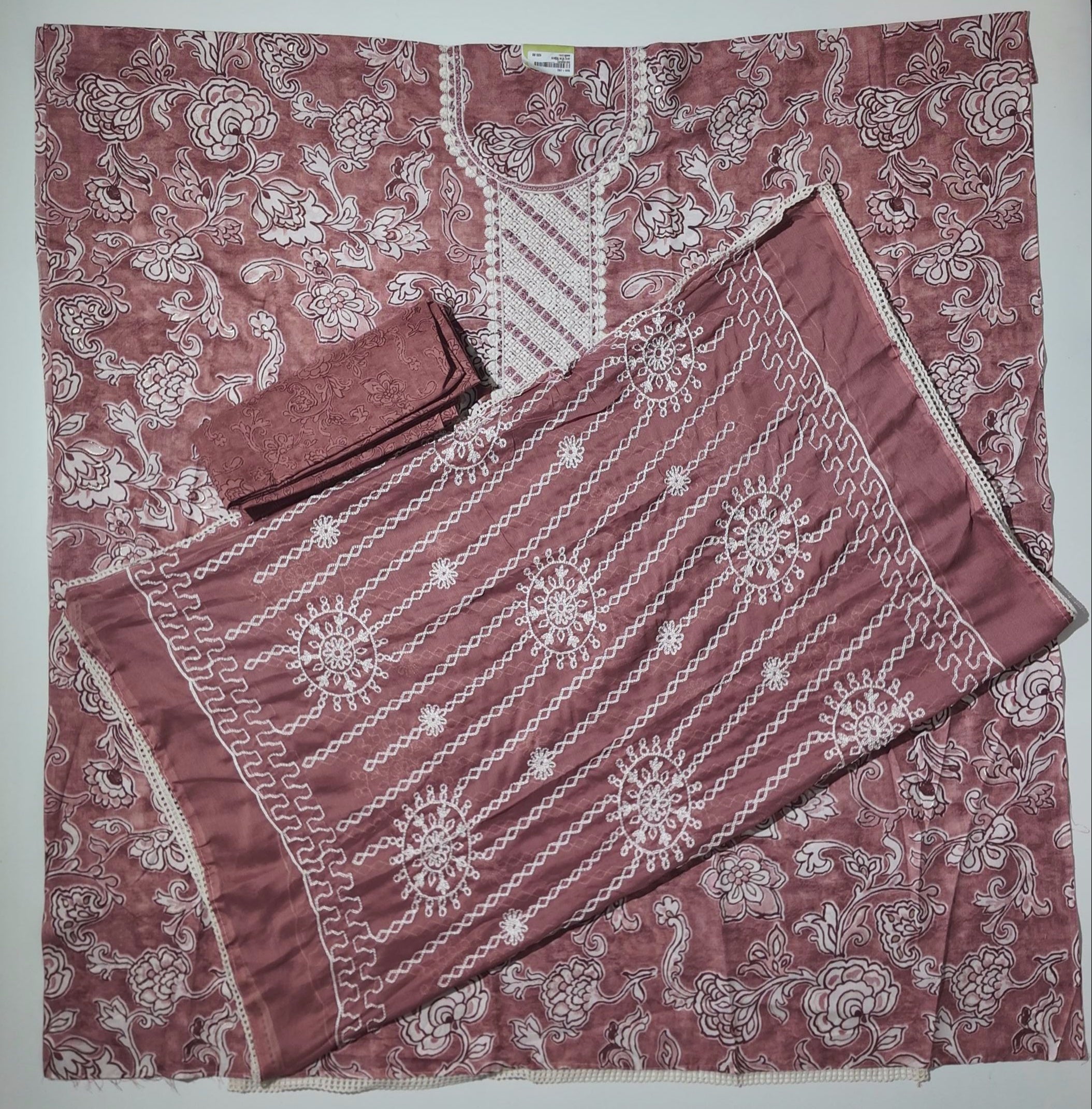 Artistry in Pink: Unstitched Floral Symphony Suit