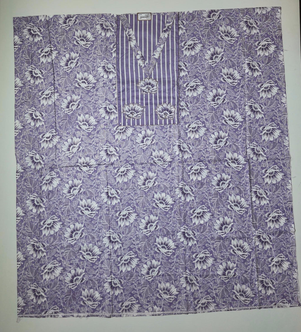 Lavender Blossom Unstitched Suit: Embrace Floral Elegance