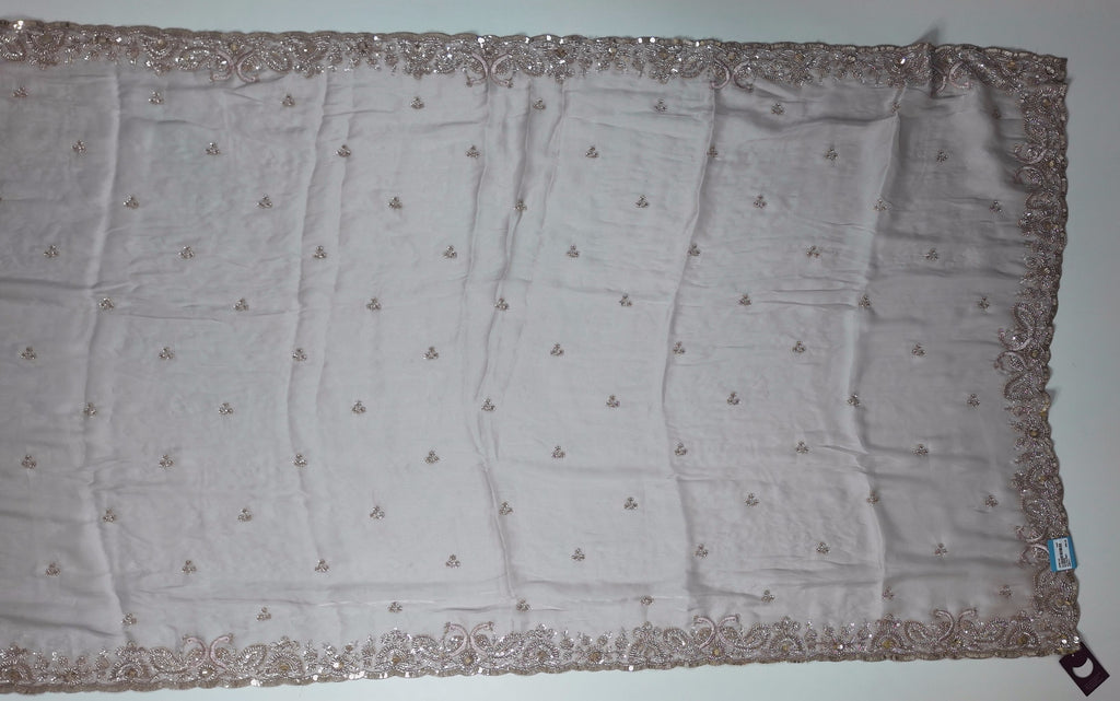 Graceful Evening Sparkle: Embroidered Designer Saree",