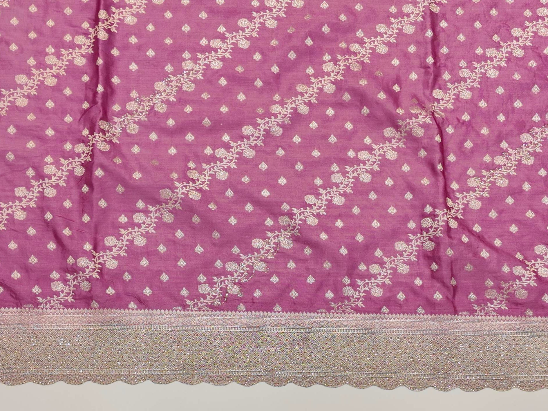 Regal Magenta and Gold Festive Banarasi Saree",