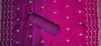 Regal Plum Unstitched Suit with Intricate Silver Embroidery