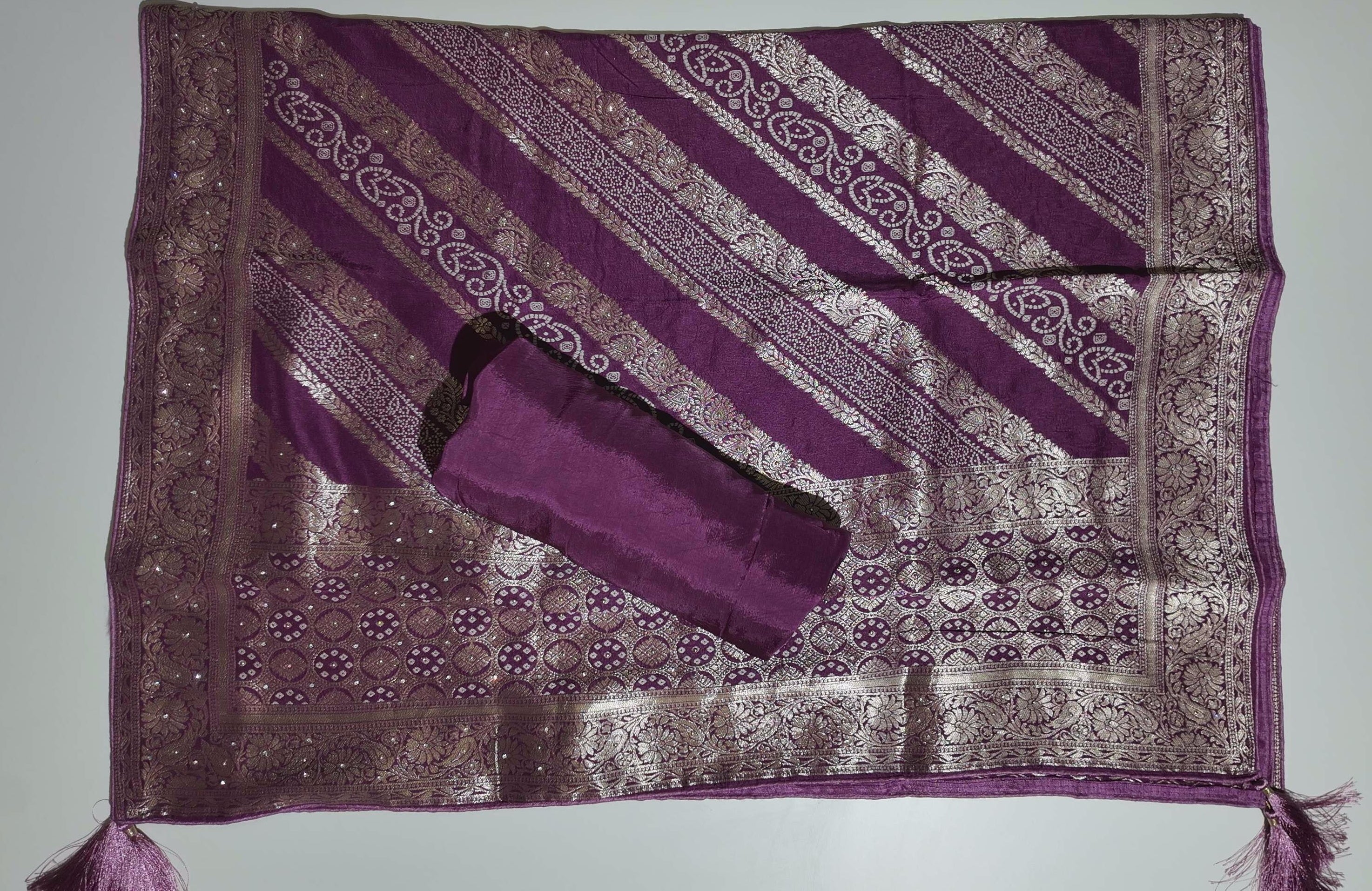 Majestic Mulberry: Intricate Embellished Unstitched Suit