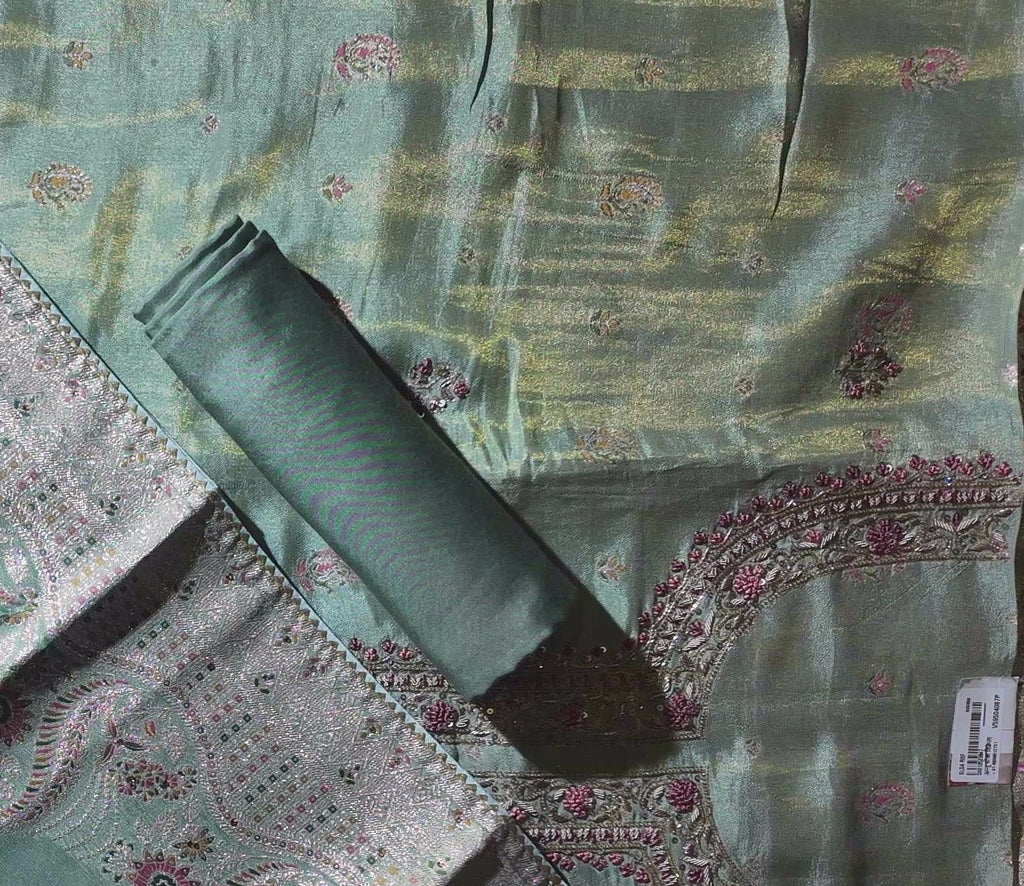 Ornate Blossom Unstitched Suit: Celestial Blush Elegance