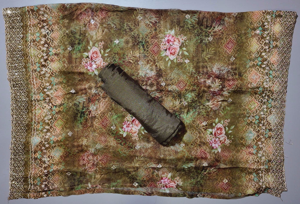 Luxurious Unstitched Floral Splendor Suit – Perfect for Festive Gatherings",