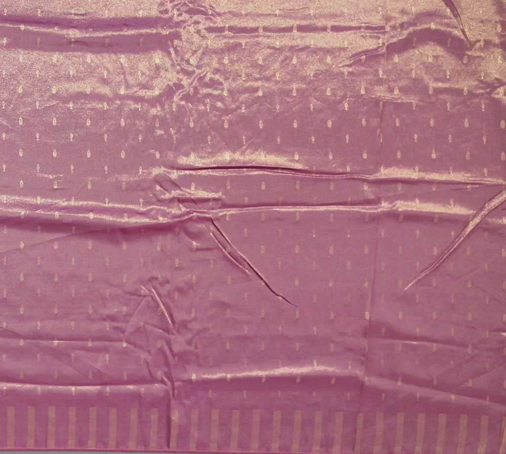 Majestic Pink Banarasi Silk Saree with Ornate Gold Woven Patterns",