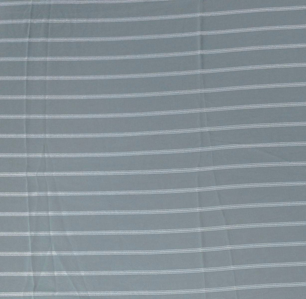 Aqua Luster: Luxe Striped Shimmer Saree",