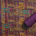 Regal Plum Unstitched Suit with Intricate Embroidery