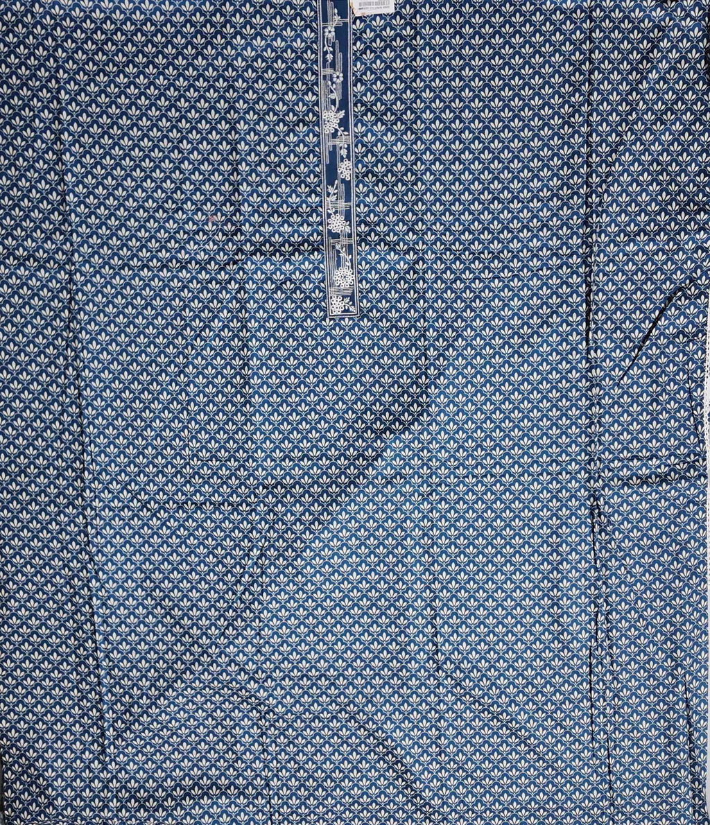 Midnight Indigo Floral Unstitched Suit Set",