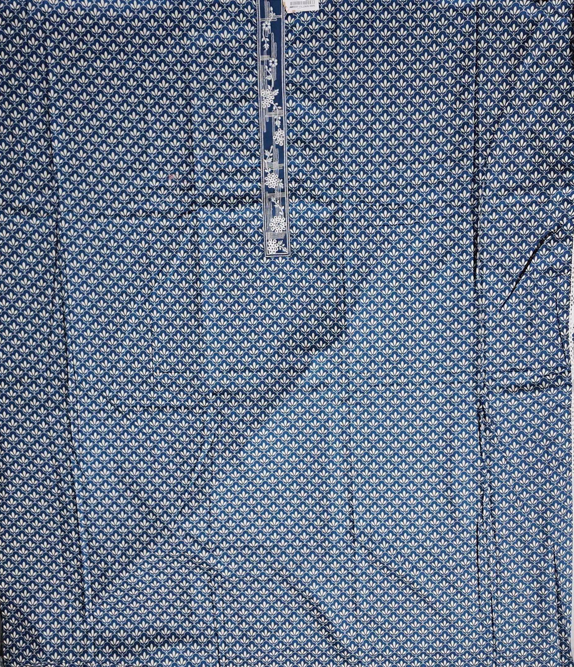 Midnight Indigo Floral Unstitched Suit Set",