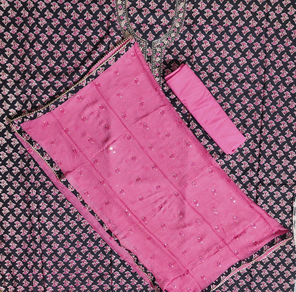 Charismatic Floral Delight: Unstitched Embroidered Elegance