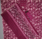 Rich Maroon Flora Tapestry Unstitched Suit Set