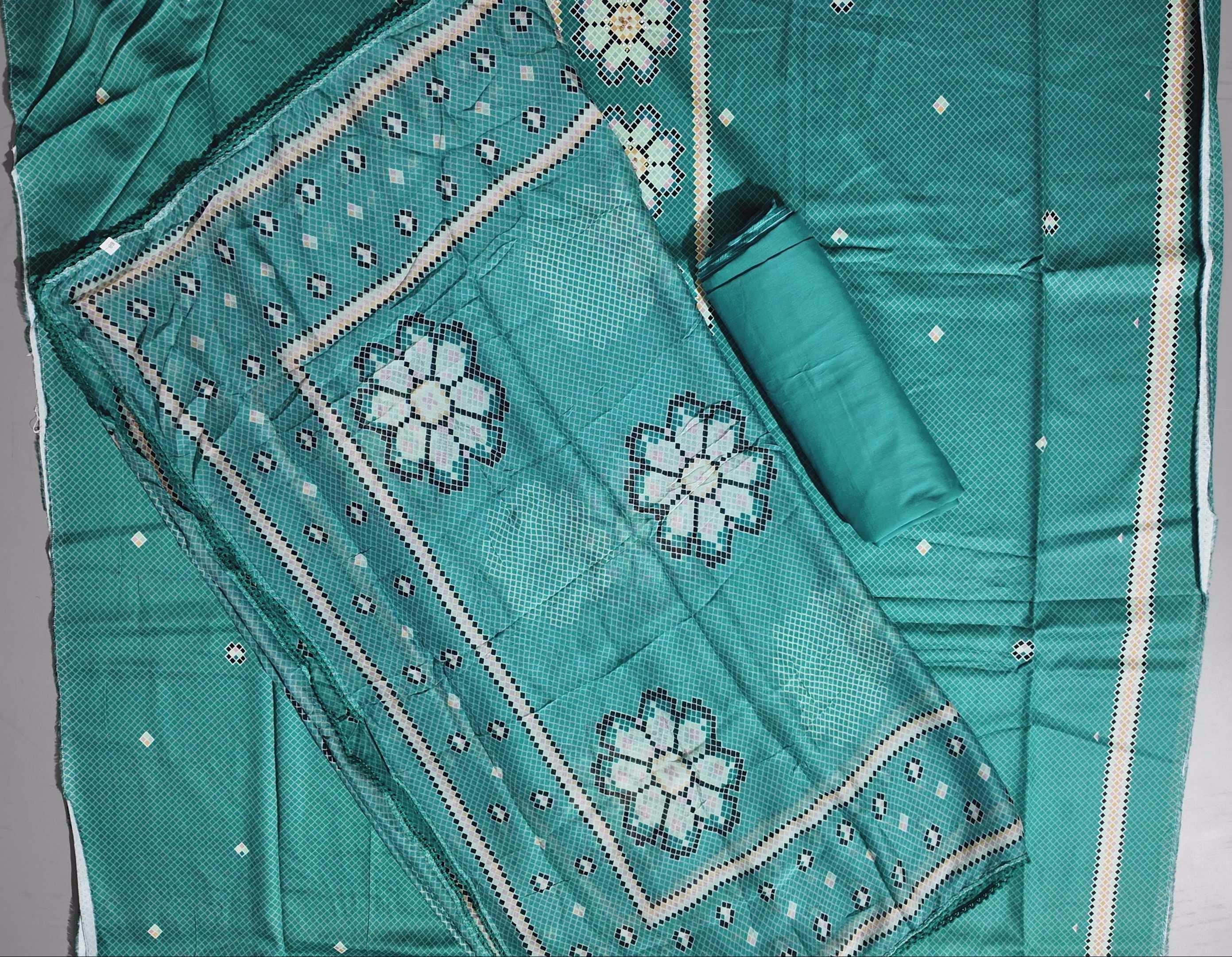 Turquoise Dream: Unstitched Ethnic Artistry Ensemble",