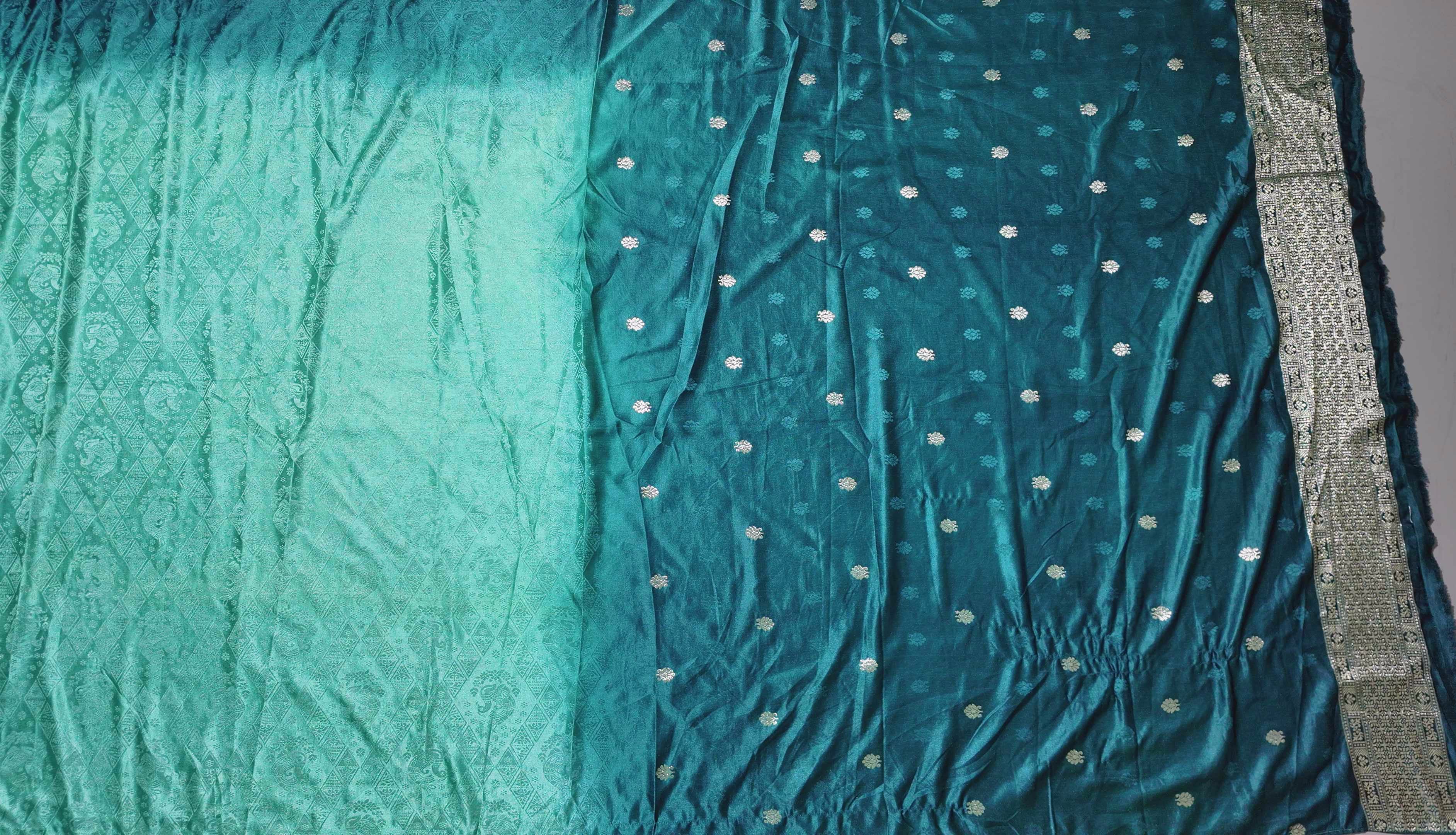 Artisan's Dream: Luxurious Teal & Silver Unstitched Suit",