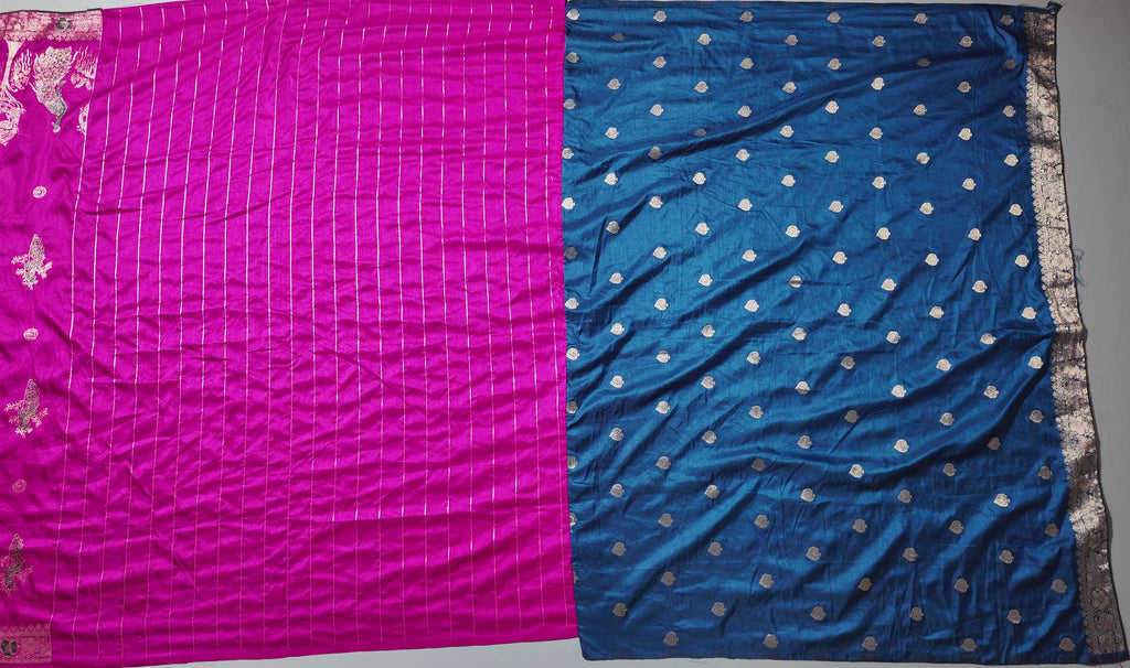 Vibrant Fuchsia Floral Tapestry Unstitched Suit - Festive Charm",