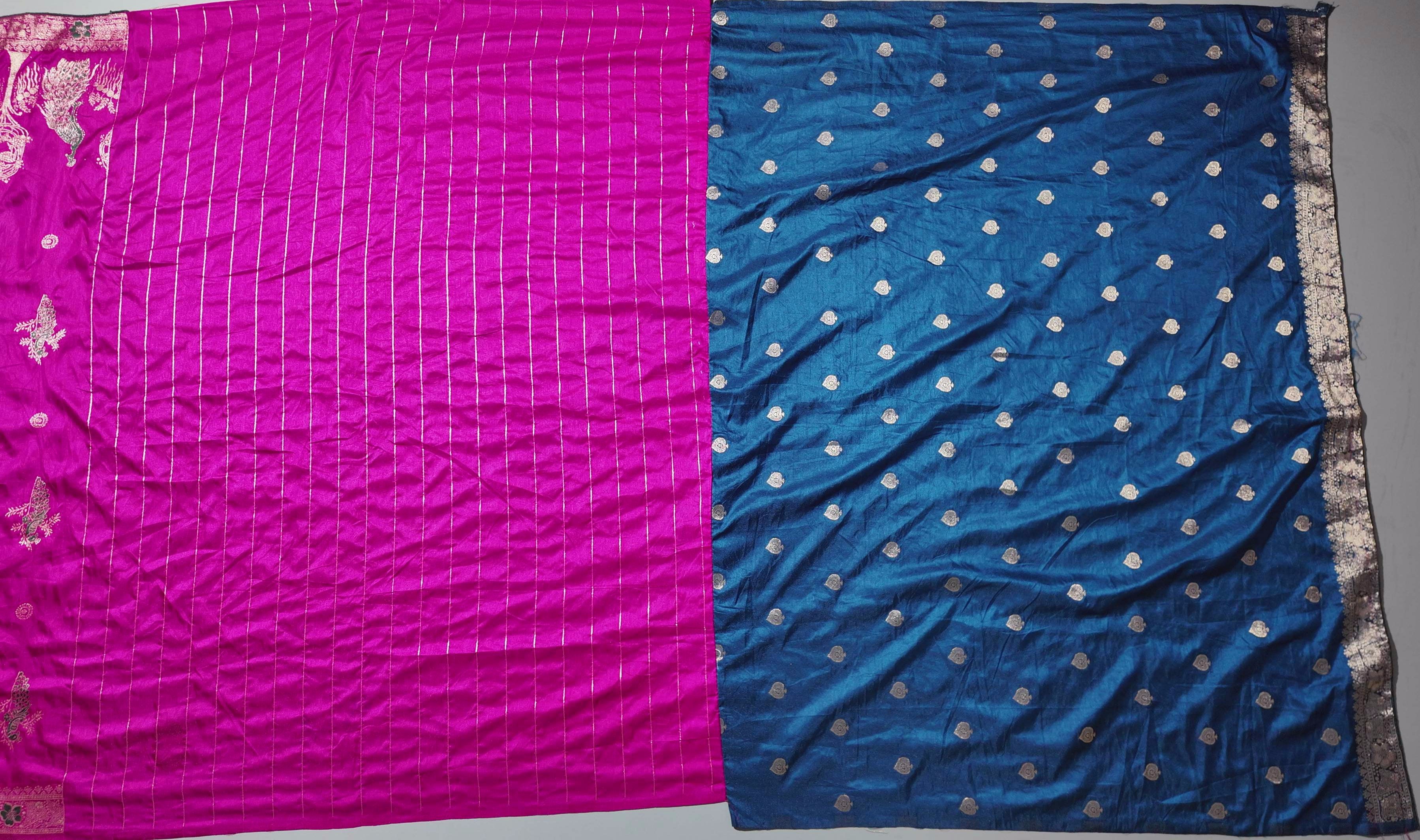 Vibrant Fuchsia Floral Tapestry Unstitched Suit - Festive Charm",