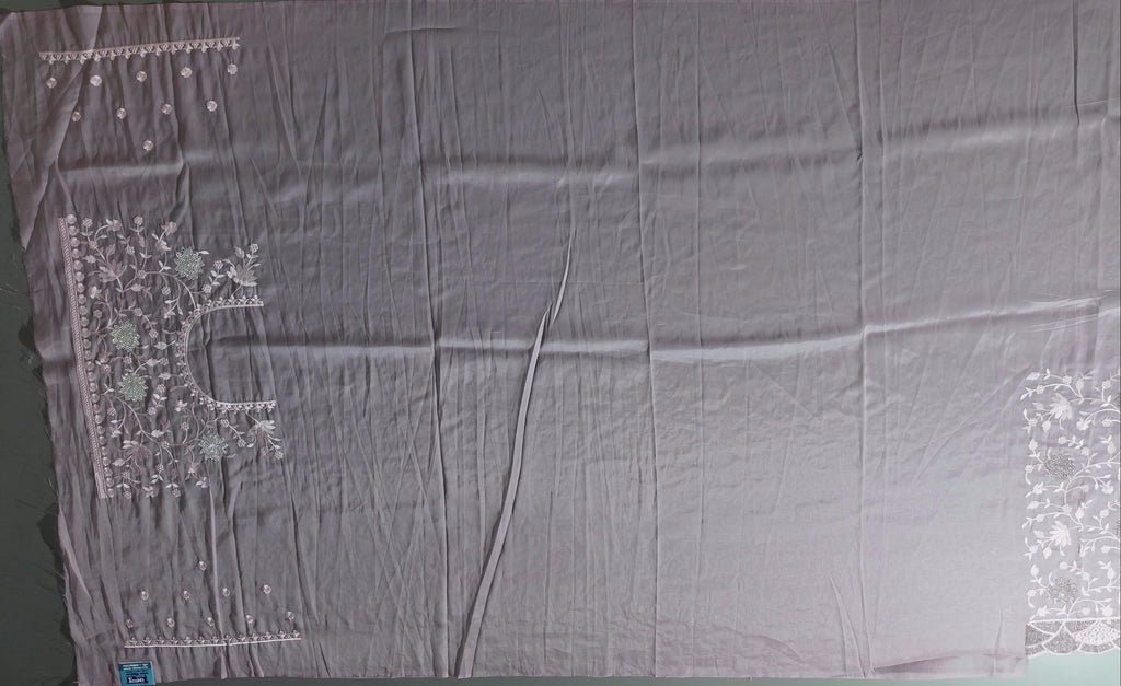 Lilac Dream: Intricate Sequin Lace Saree Extravaganza",