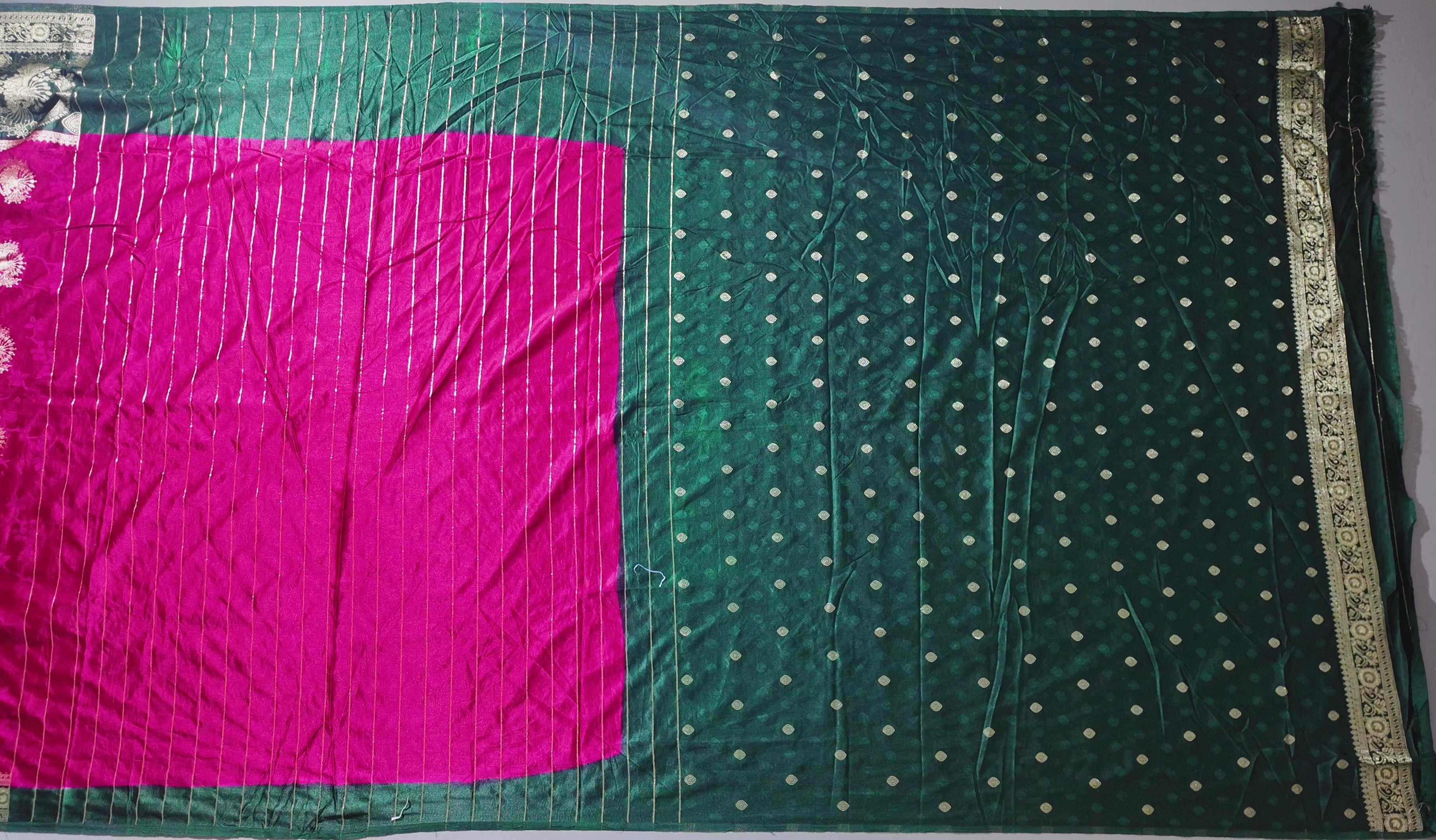 Opulent Emerald Splendor Silk Saree",