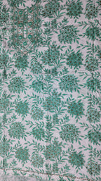 Floral Serenity Unstitched Suit: Effortless Grace in Green