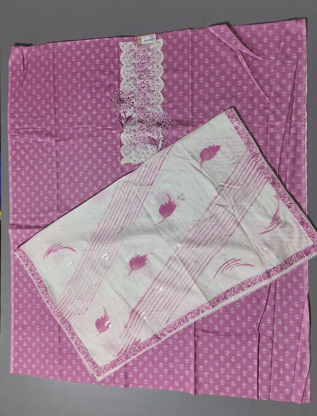 Lavender Bloom Unstitched Suit – Perfect for Festive Elegance",