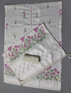 Exquisite Lotus Embroidered Unstitched Suit in Ivory Bliss