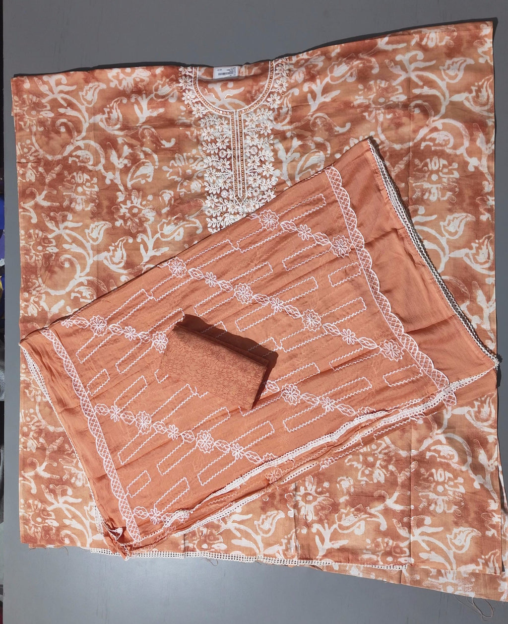 Charming Floral Embroidered Unstitched Suit - Festive Radiance",