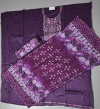 Regal Vine: Purple Embroidered Unstitched Suit