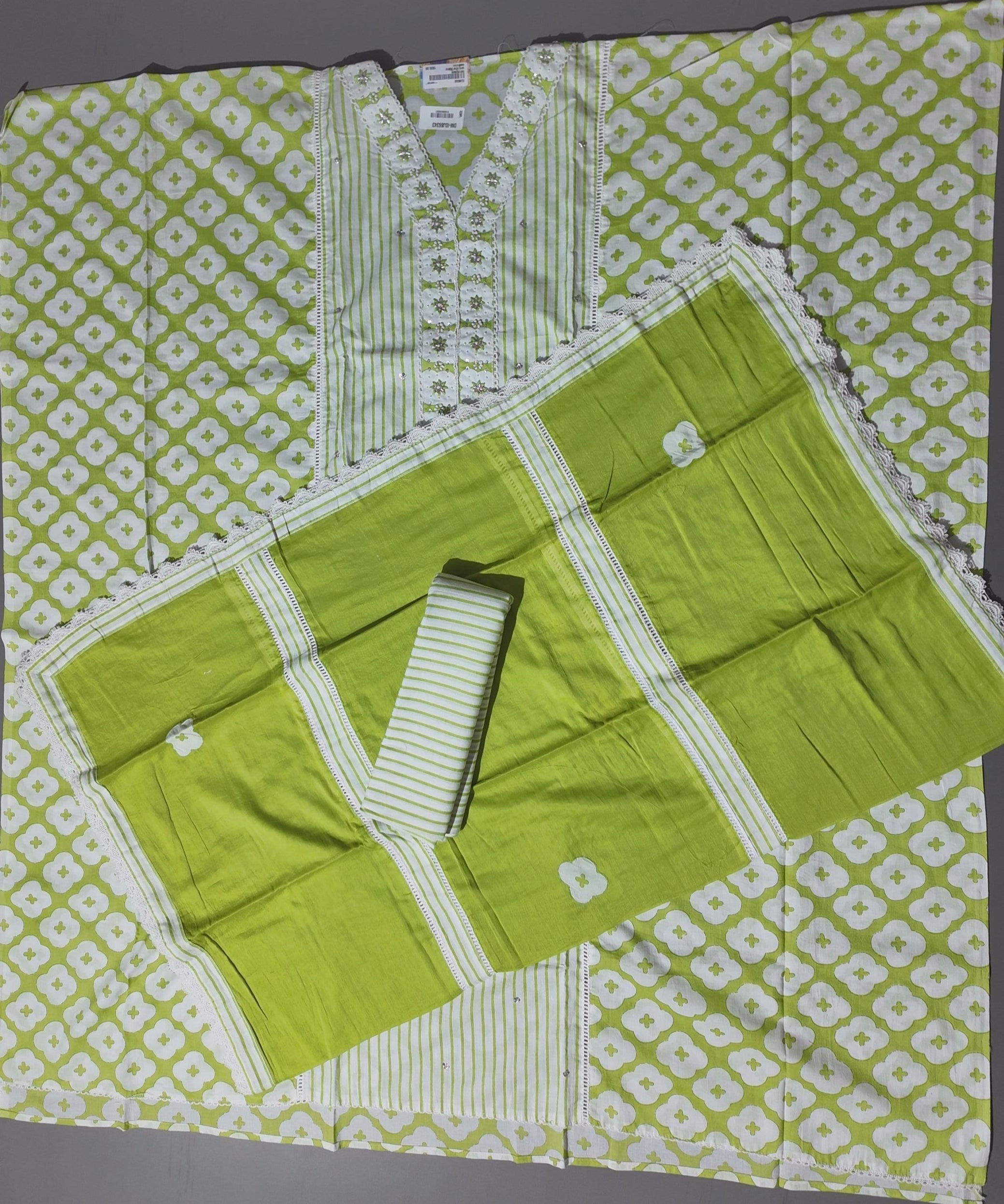 Lime Harmony: Comfort-Enhanced Unstitched Suit Set