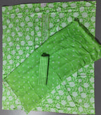 Vibrant Green Botanical Unstitched Suit with Intricate Embroidery