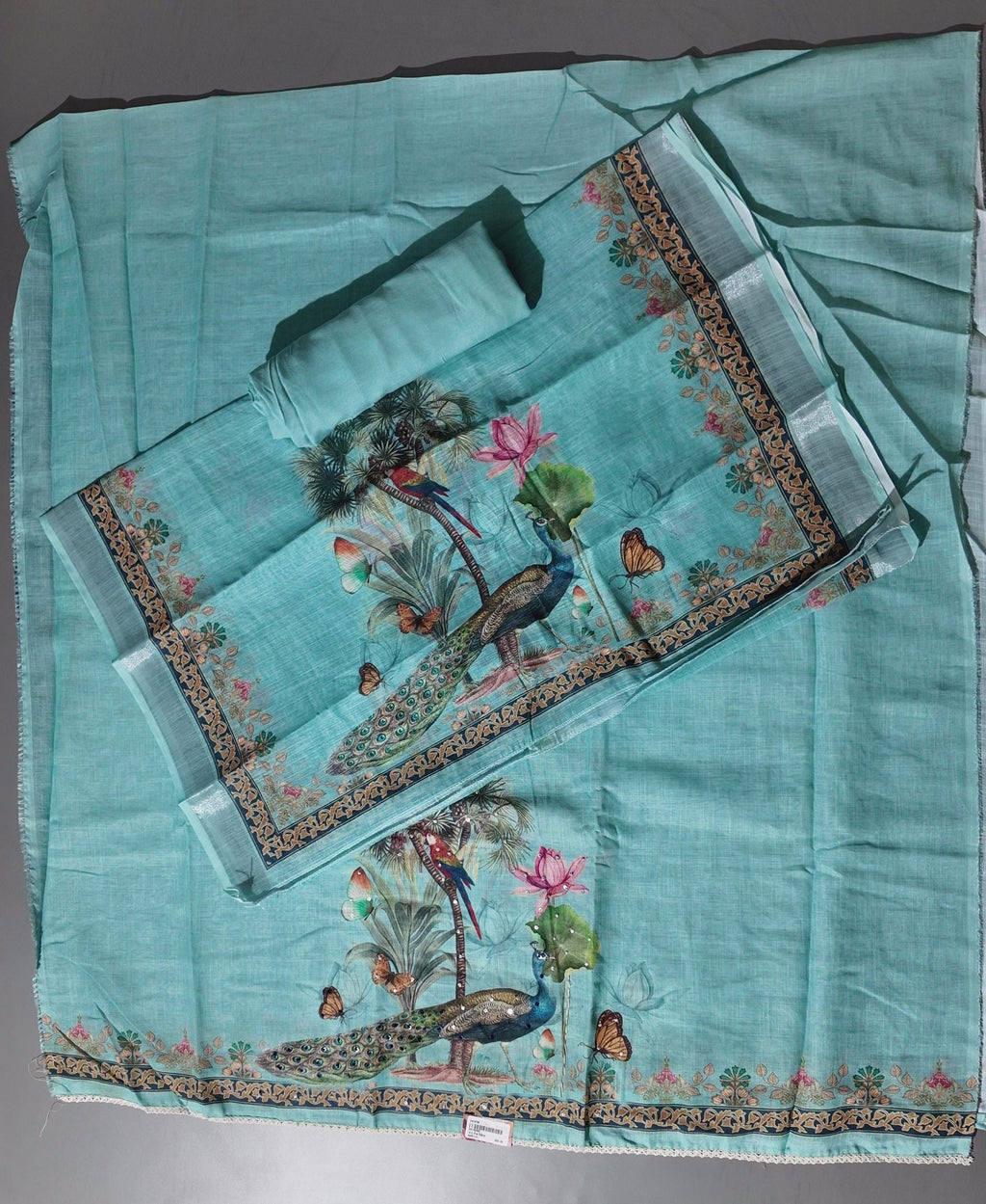 Exotic Paradise: Vibrant Wildlife Unstitched Suit Fabric