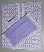 Lavender Dream: Intricate Lace Unstitched Suit