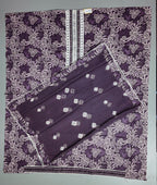 Lavender Bloom: Exquisite Embroidered Unstitched Suit