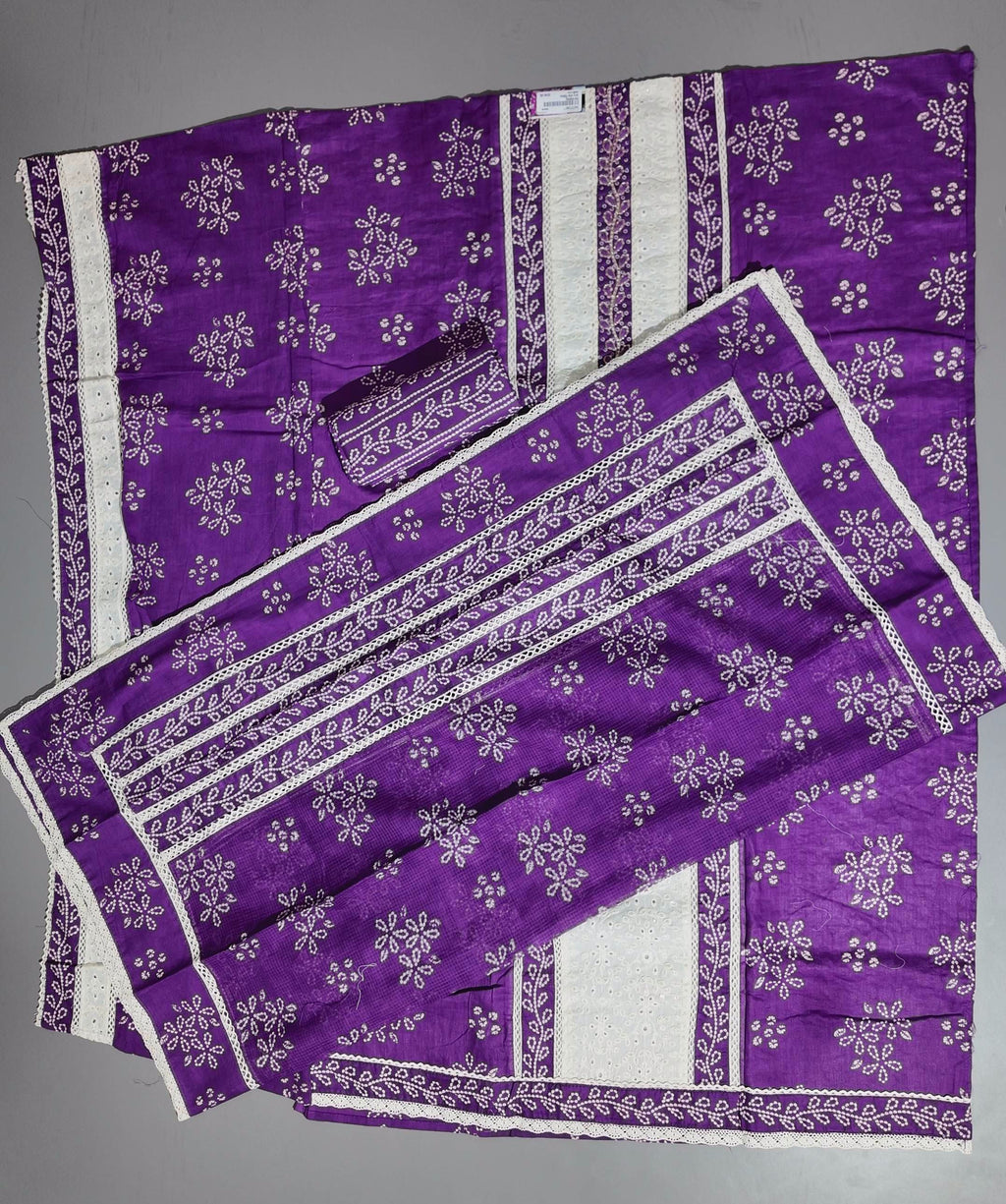 Majestic Violet & Ivory Unstitched Suit with Delicate Embroidery